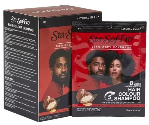 Sta Sof Fro Hair Colour Shampoo - Natural Black 25ml (10 Sachet)